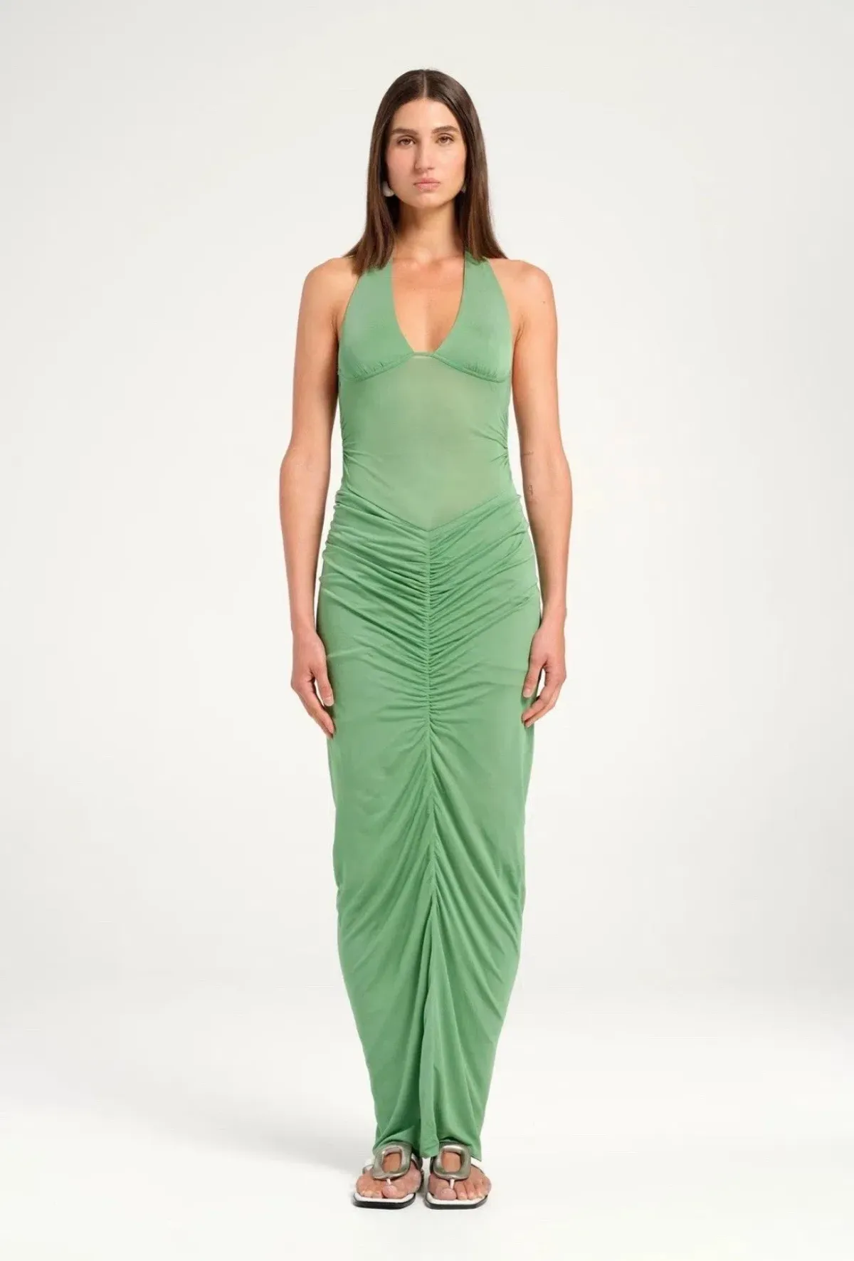 BENNI Pierre Maxi Dress In Forest Green | Size AU 10 - Image 2