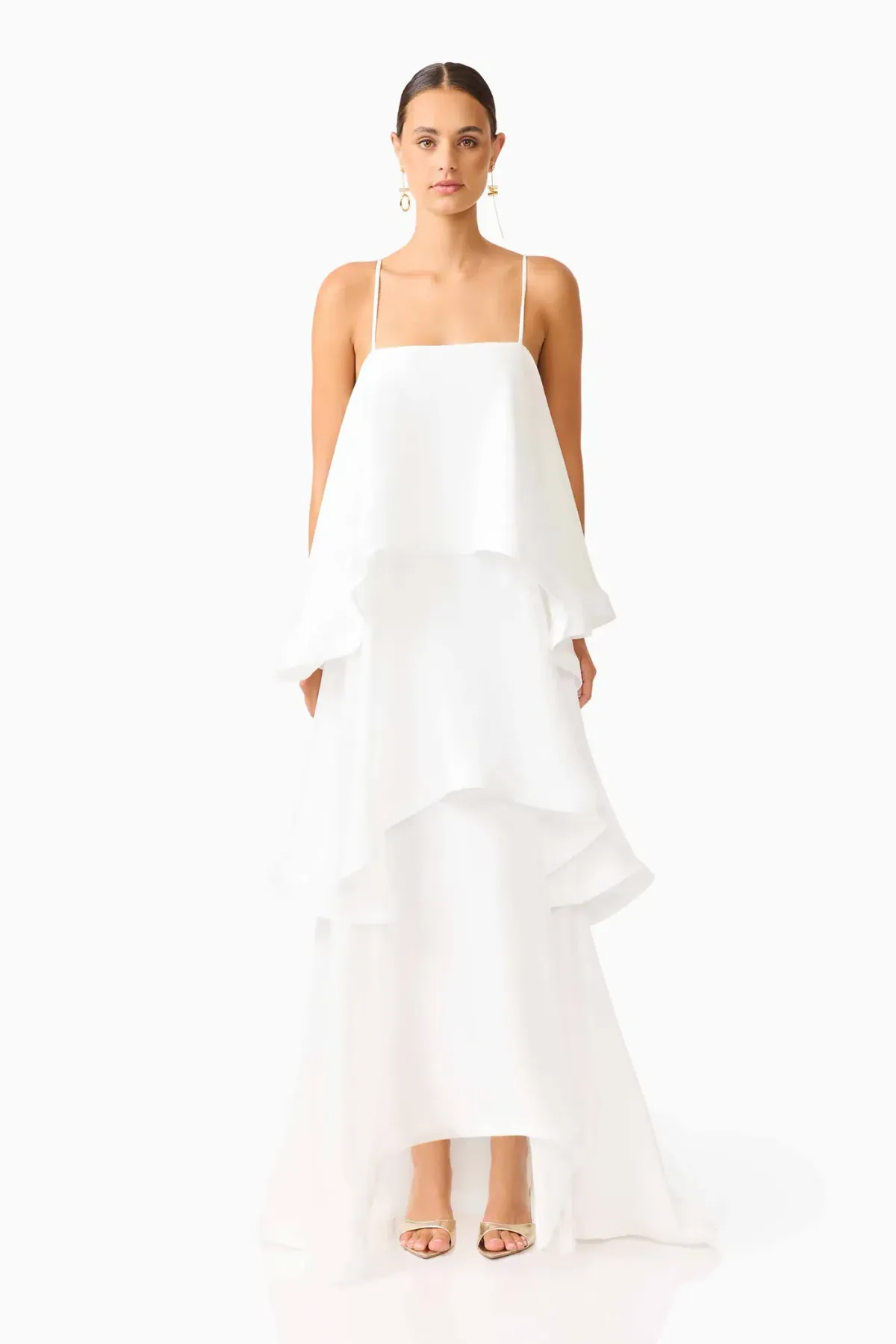 Elliatt Tilly Tiered Maxi Dress in White - Image 1