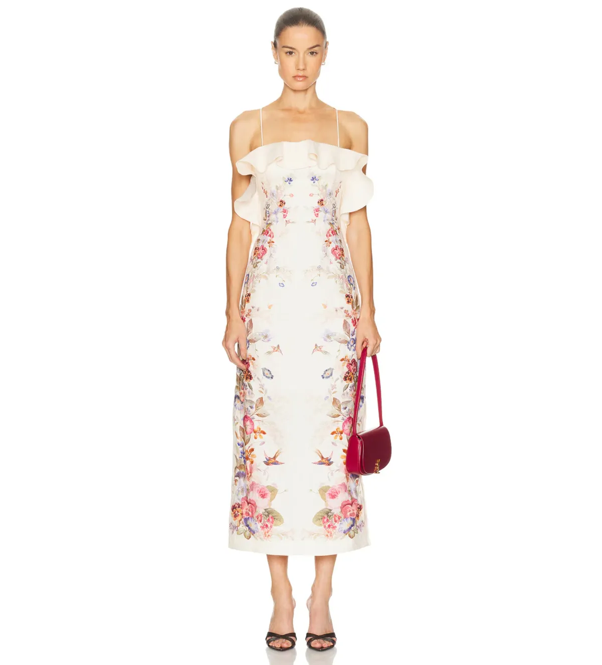 Zimmermann Patience Frill Midi Dress in Vanila Floral Size 2/AU12 - Image 1