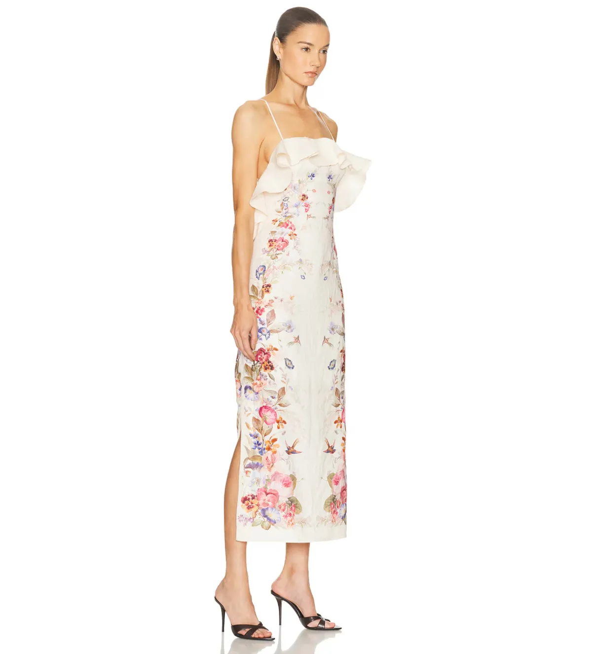 Zimmermann Patience Frill Midi Dress in Vanila Floral Size 2/AU12 - Image 2
