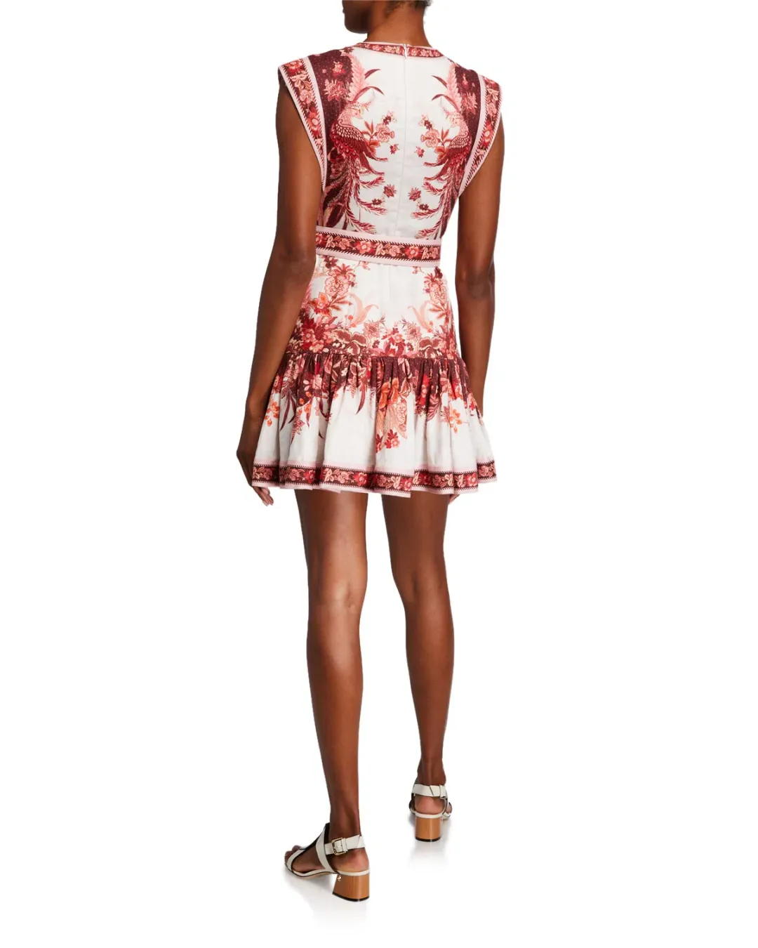 Zimmermann Wavelength Fluted Mini Dress Print Size 0 / AU 8 for rent on The Volte - main image
