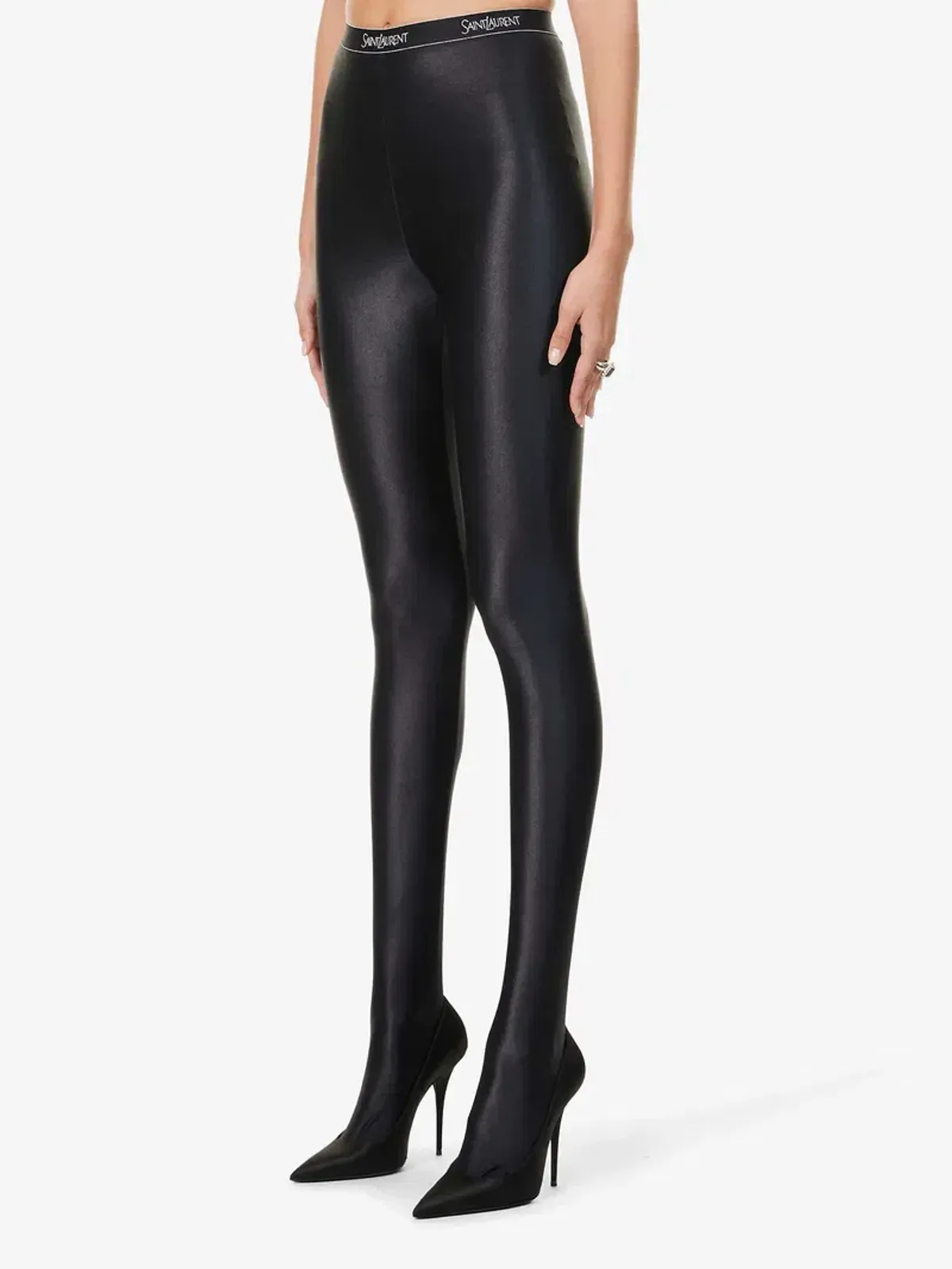 Saint Laurent glossed stretch leggings - Image 3