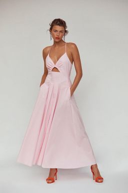Scanlan Theodore Cotton Strappy Dress Pale Pink Size 8 for rent on The Volte - image 1