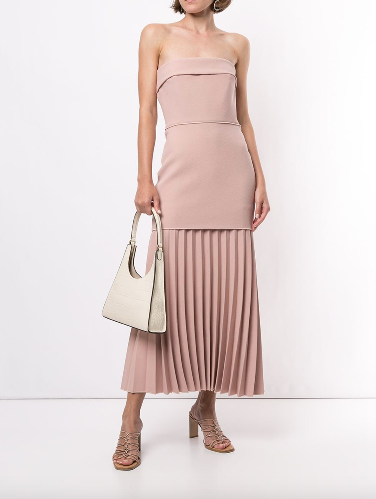 Dion Lee Linear Crepe Pleated Midi Dress Pink Size 6 - Image 1
