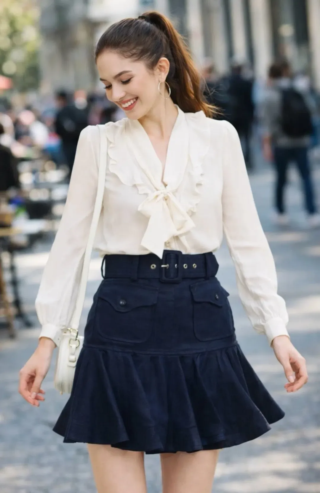Zimmermann Glassy Safari Belted Linen Mini Skirt Blue Size AU 10 / 1 for rent on The Volte - main image