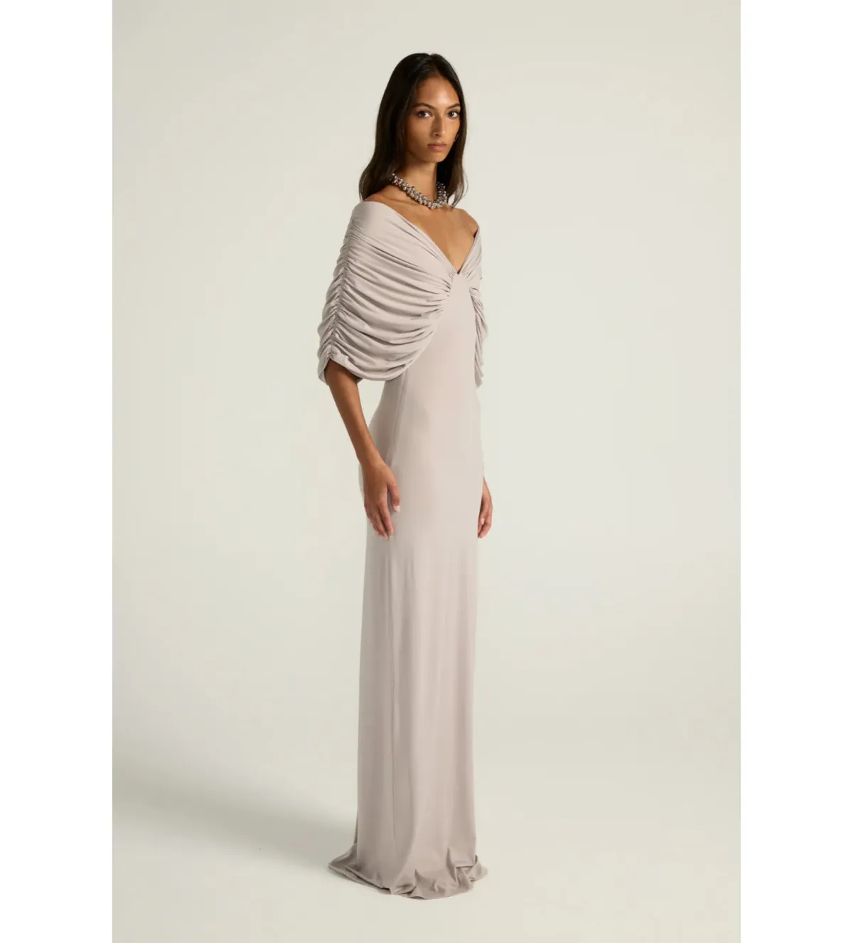 Ance Gria Neve Maxi Dress Silver Grey Size XS/AU 6 - Image 3