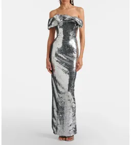 Rachel Gilbert Tamzin Gown in Silver Size AU8 for rent on The Volte - image 1