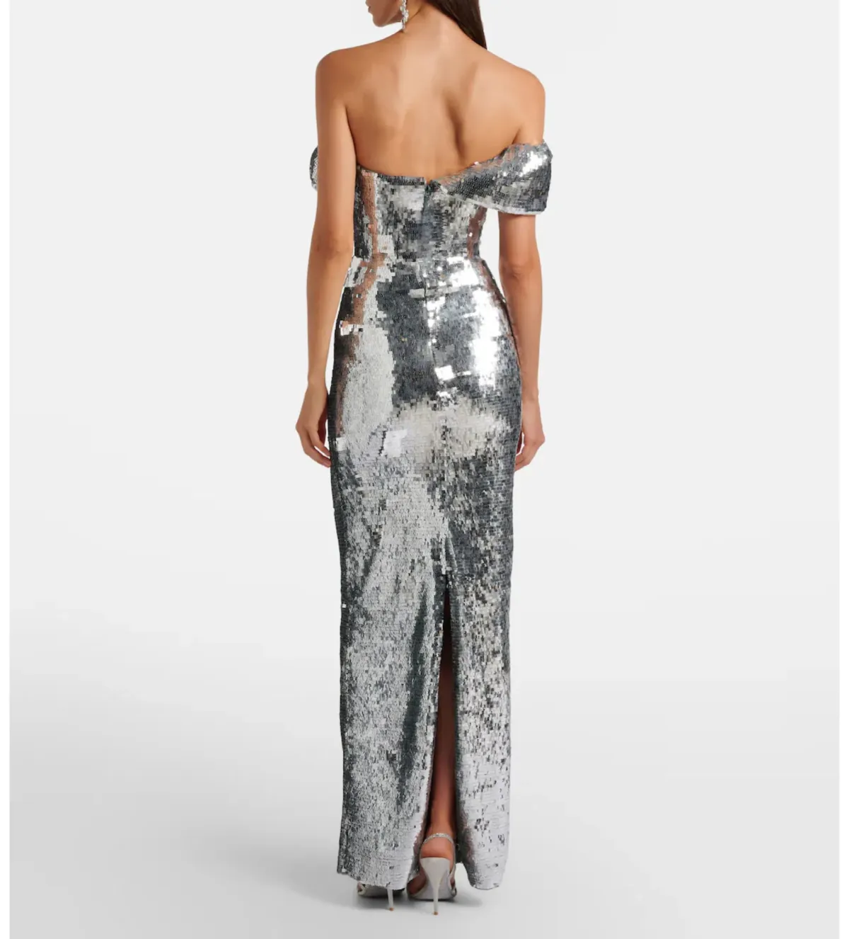 Rachel Gilbert Tamzin Gown in Silver Size AU6 - Image 2