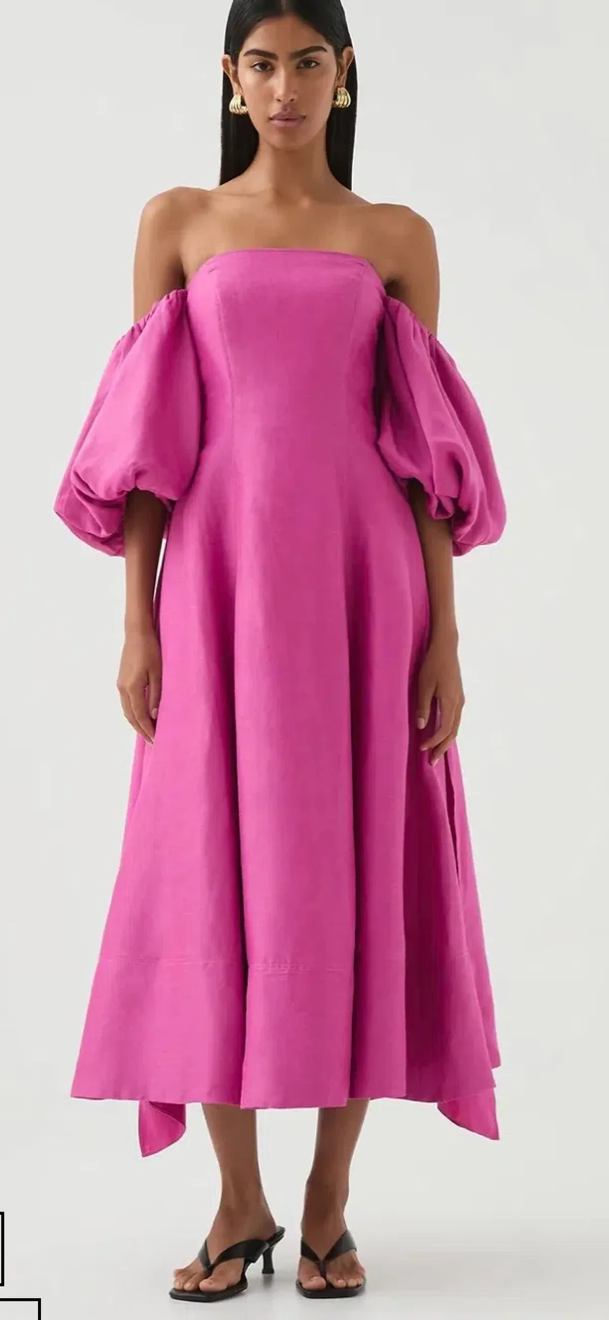 Aje Incarnation Midi Dress in Magenta Size 10 for rent on The Volte - main image