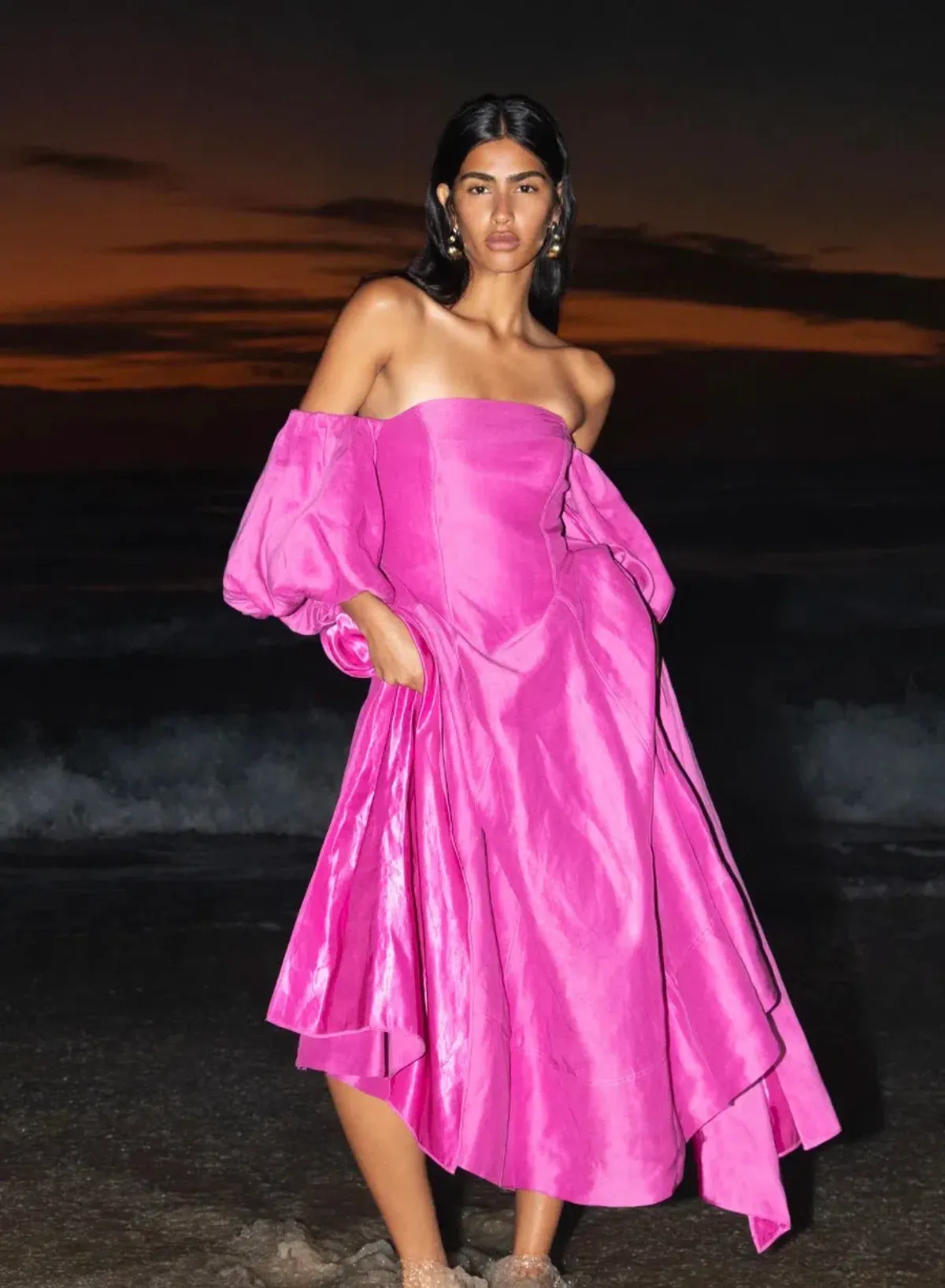 Aje Incarnation Midi Dress in Magenta Size 10 - Image 4
