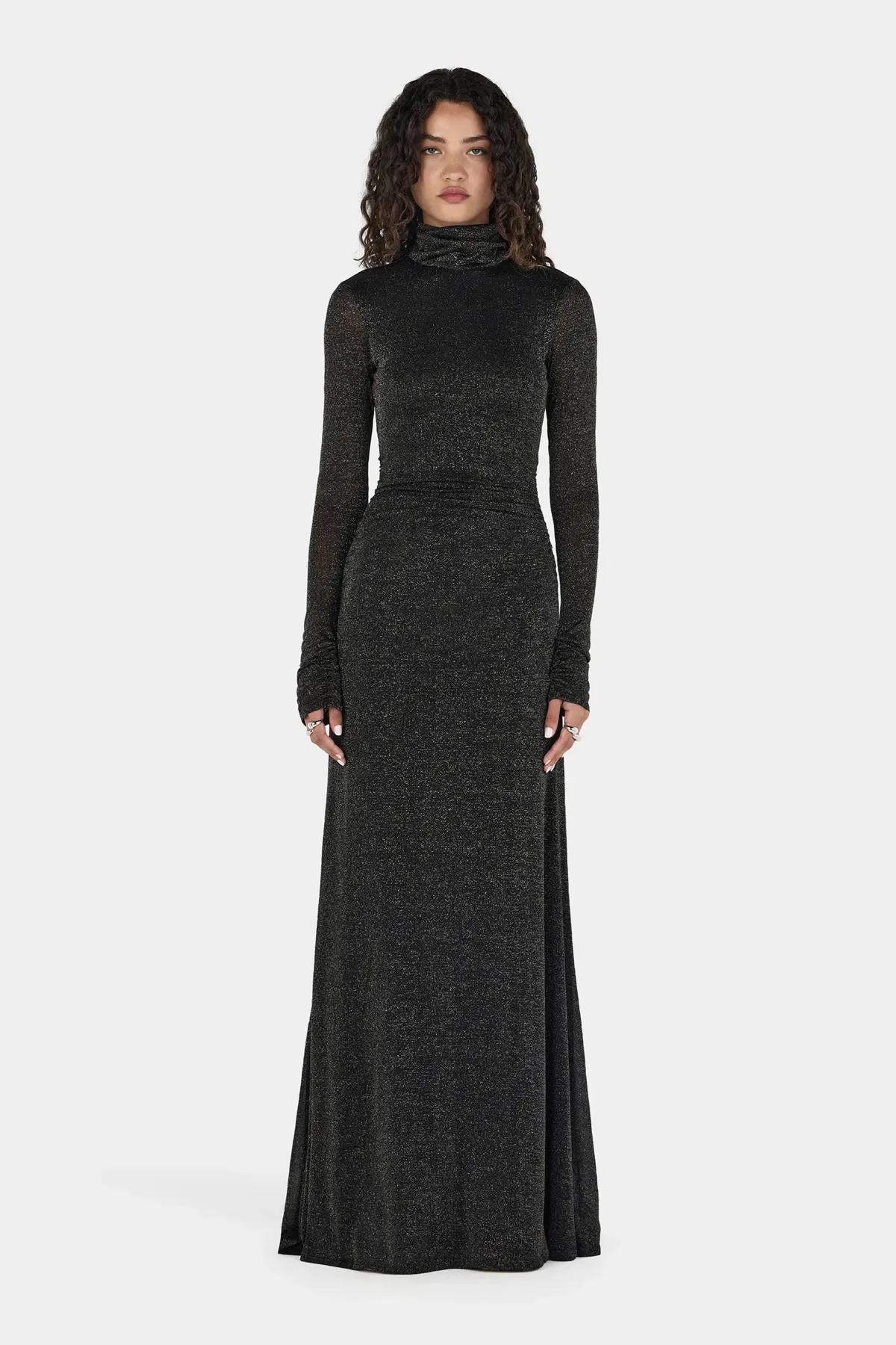 Hansen + Gretel Phoebe Maxi Dress Charcoal Lurex - Image 1