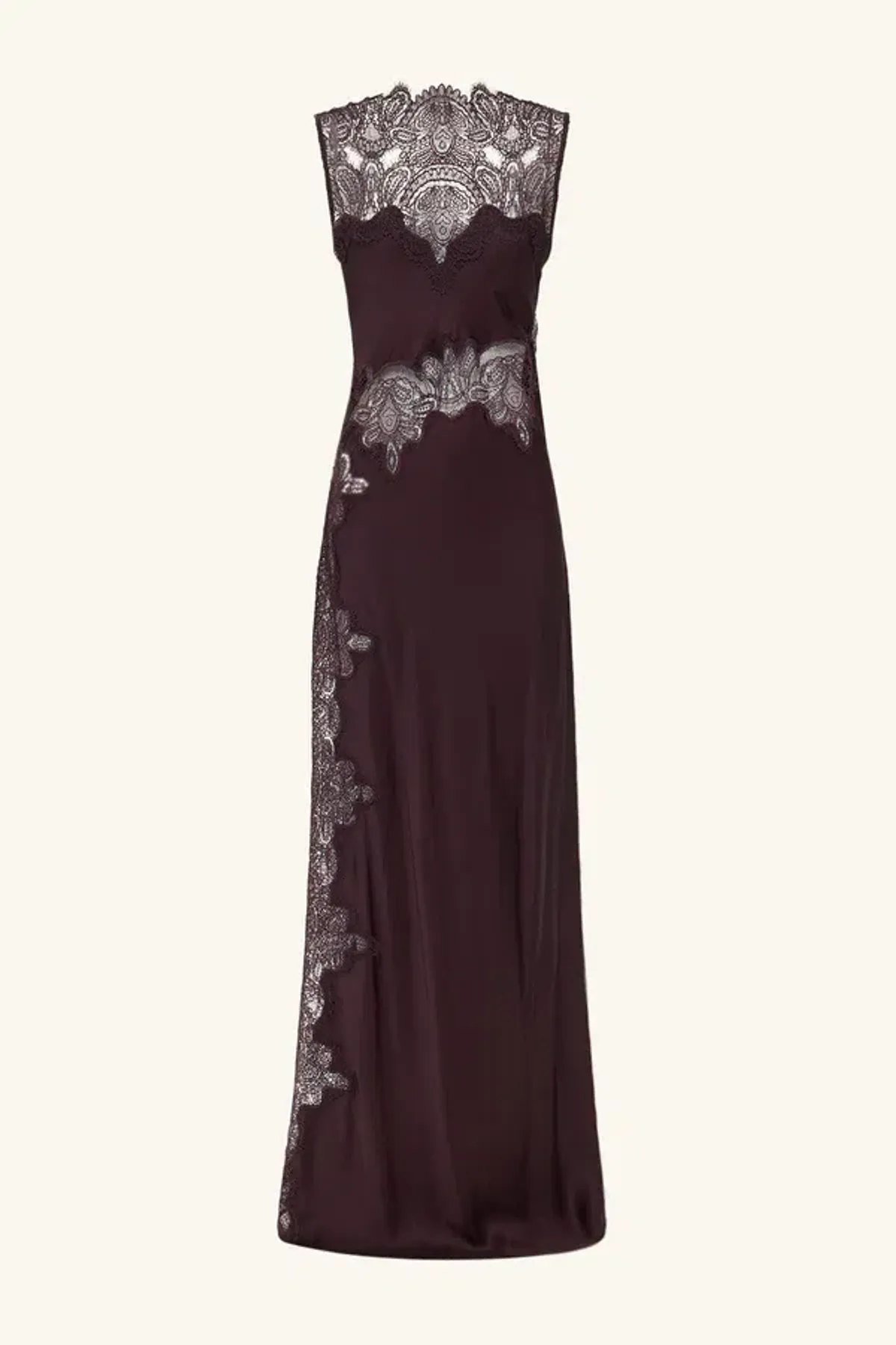 Jamila Lace High Neck Maxi Dress - Espresso - Image 7