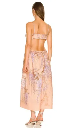 🌸 Zimmermann Rosa Bralette Midi Dress in Lilac Pink Wisteria Floral Size 2/AU12 🌸 for rent on The Volte - image 3