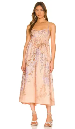 🌸 Zimmermann Rosa Bralette Midi Dress in Lilac Pink Wisteria Floral Size 2/AU12 🌸 for rent on The Volte - image 2