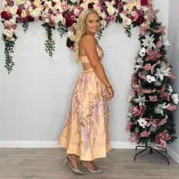 πΈ ZIMMERMAN Rosa Bralette Midi Dress β Lilac Pink Wisteria Floral Maxi β Size 2 / AU 12 πΈ for rent on The Volte - image 1