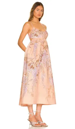 🌸 Zimmermann Rosa Bralette Midi Dress in Lilac Pink Wisteria Floral Size 2/AU12 🌸 for rent on The Volte - image 1