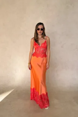 Sneaky Link Lilah Maxi Dress Orange Size XL for rent on The Volte - image 2