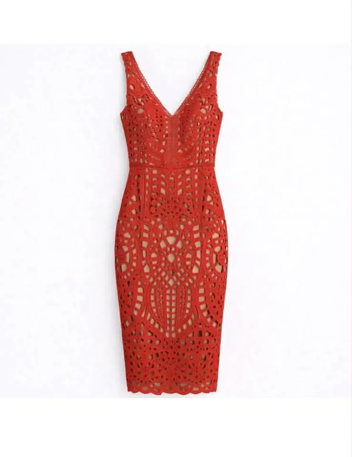 Rodeo Show Red Lace Dress Size 14 - Image 1
