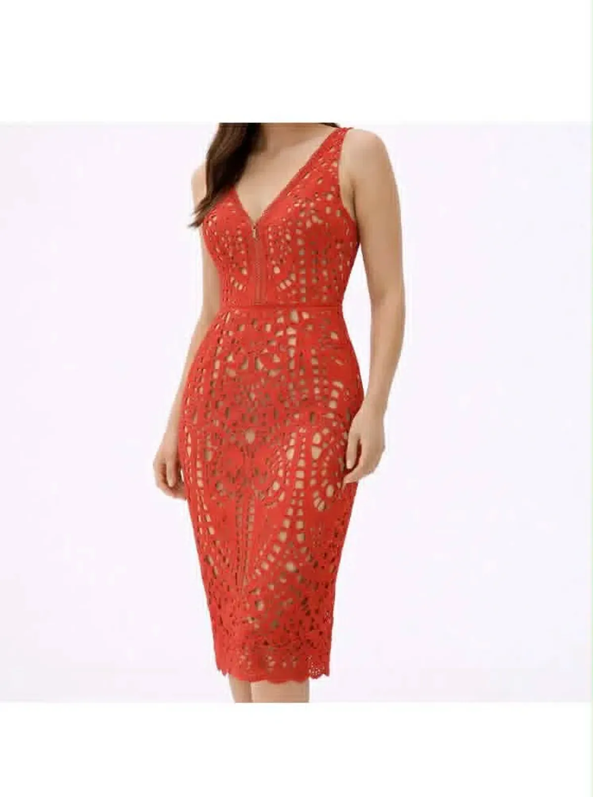 Rodeo Show Red Lace Dress Size 14 - Image 3