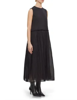Jil Sander Elegant Pleated Midi Dress Black Size 40 for rent on The Volte - image 3