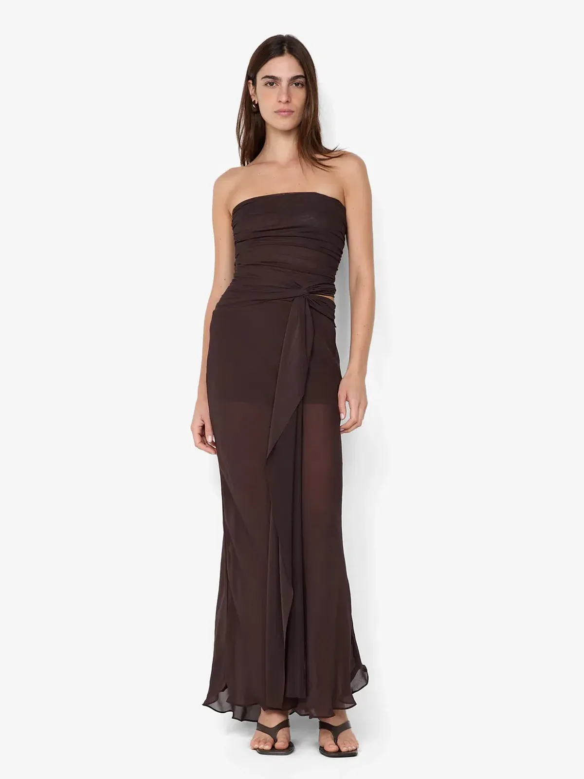 BEC & BRIDGE JEHNAYA STRAPLESS MAXI / CHOCOLATE / SIZE 8 - Image 1