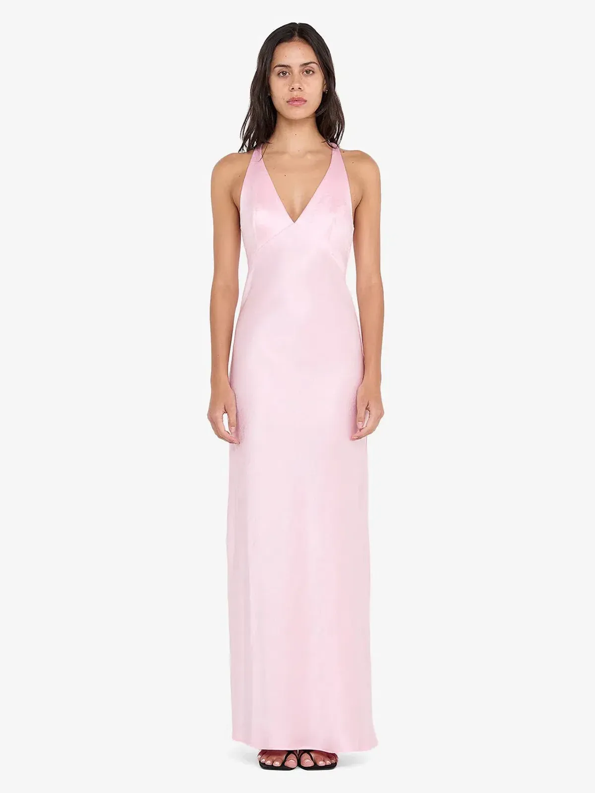 BEC & BRIDGE THE DREAMER V NECK MAXI / POWDER PINK / SIZE 6 - Image 1
