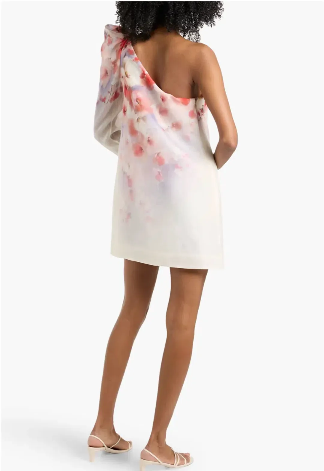 Zimmermann Crush one-shoulder linen and silk-blend mini dress in the Scarlet Floral print for rent on The Volte - main image