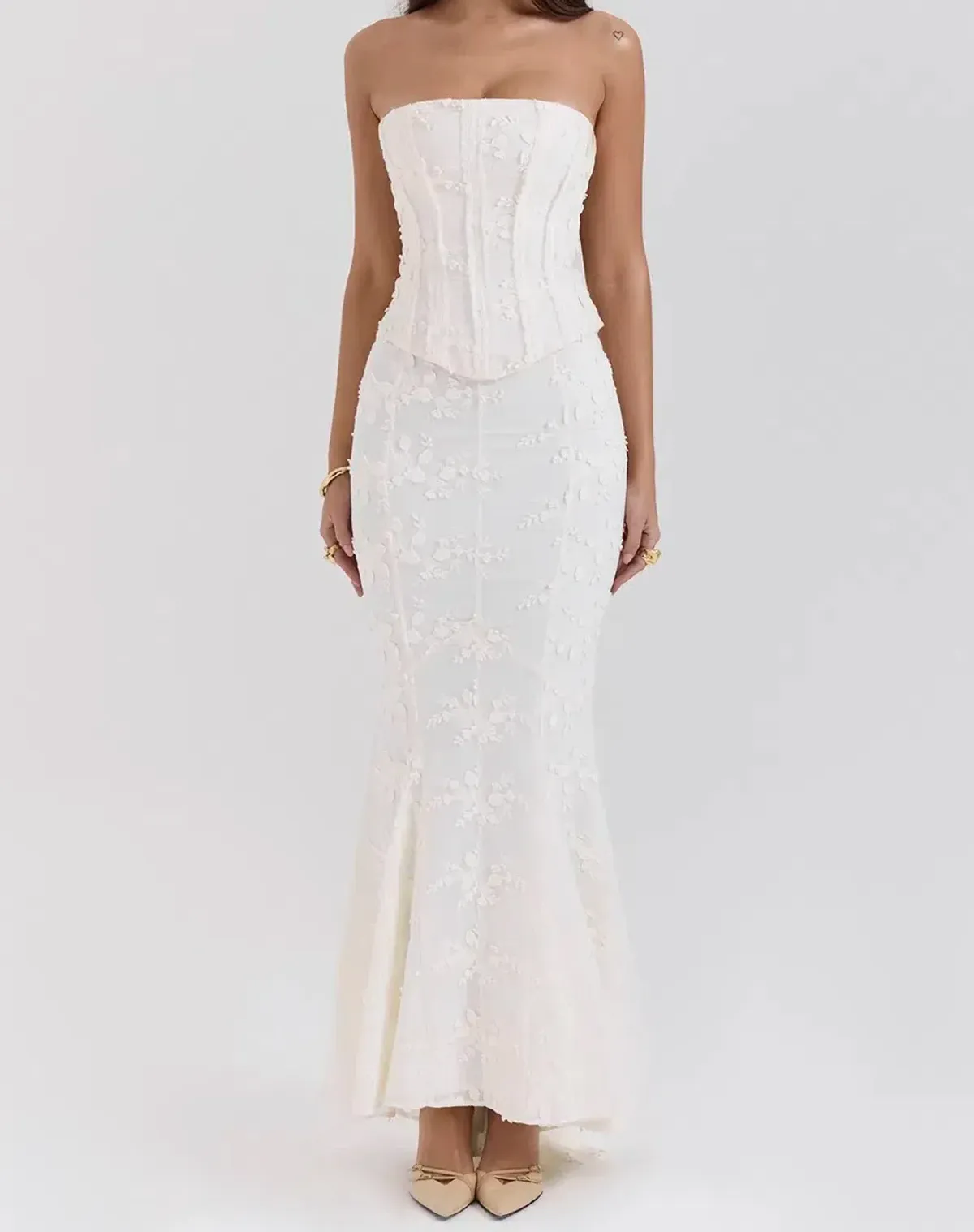 House of CB Embroidered Vintage Dress Size XS for rent on The Volte - main image