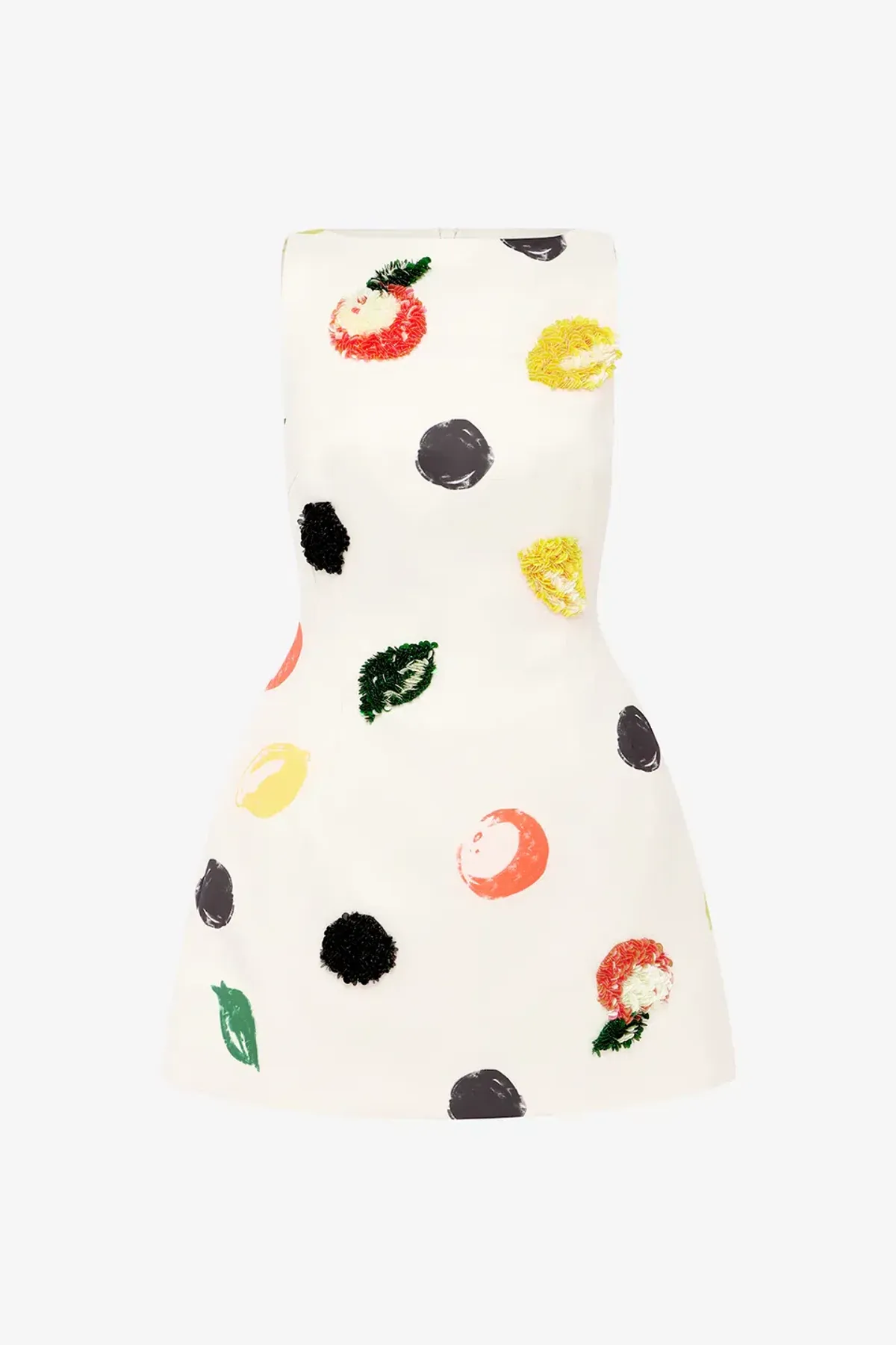 Leo Lin Ali Embellished Boat Neck Mini Dress Citrus Spots Size 12 - Image 1
