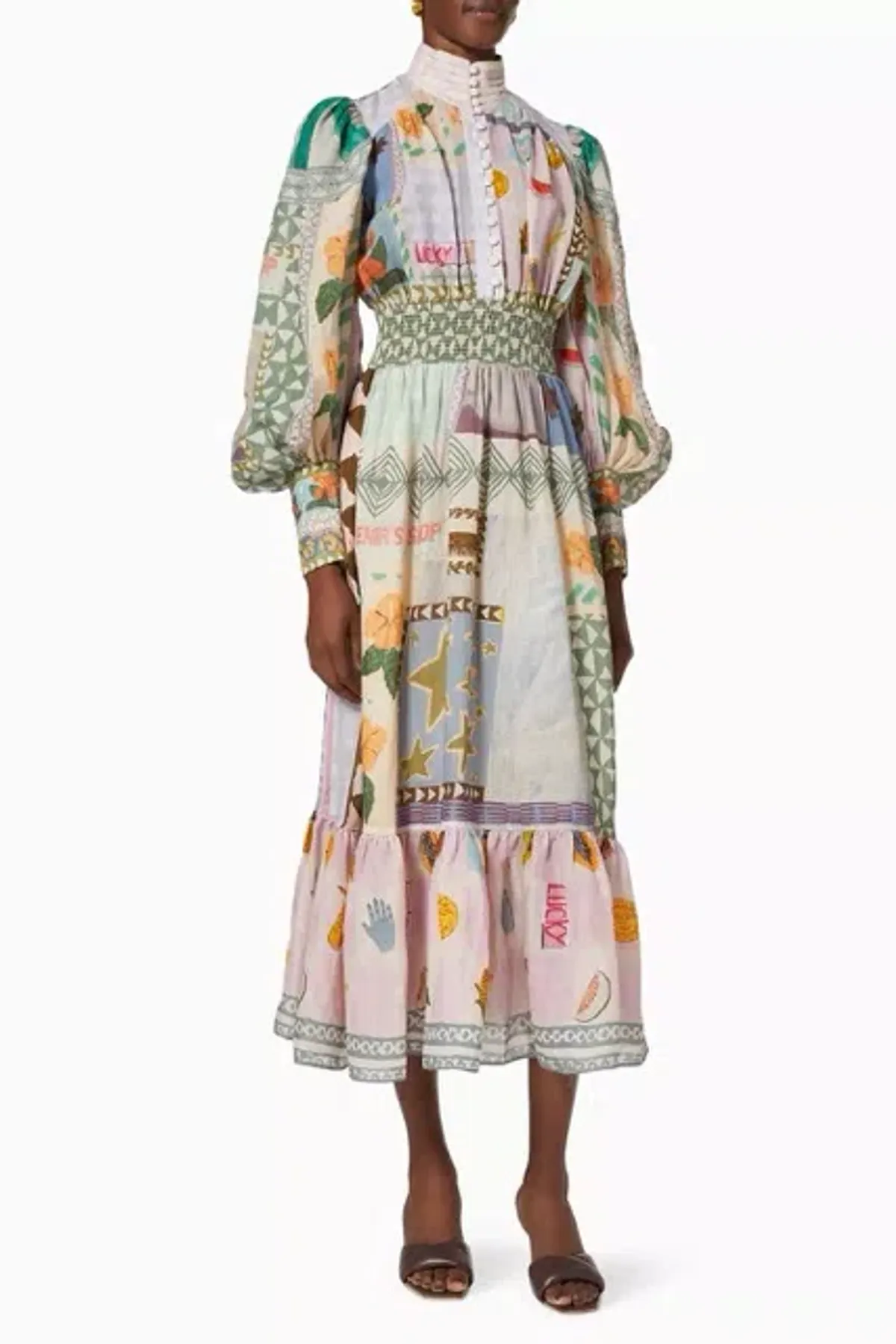 Alemais Emma Gale Shirtdress Multi Print Size 8 AU - Image 10