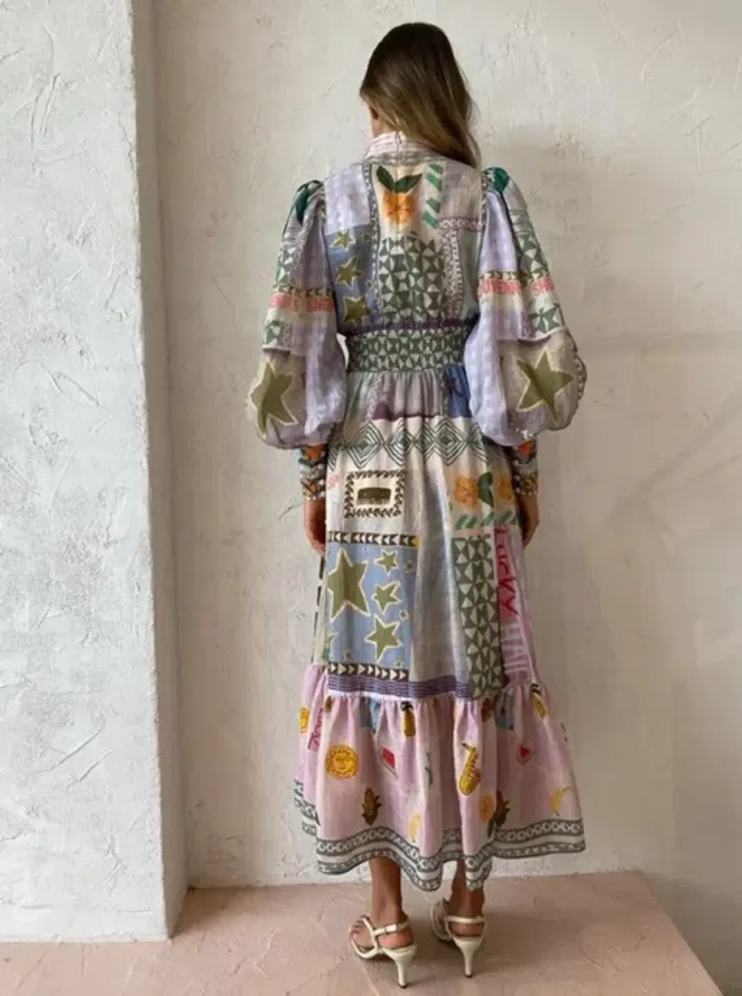 Alemais Emma Gale Shirtdress Multi Print Size 8 AU for rent on The Volte - main image