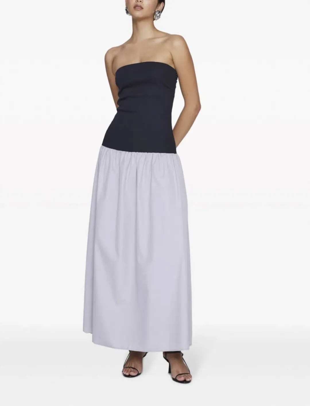 Anna Quan Amyra Strapless Midi Dress Grey Dove Size 10 for rent on The Volte - main image