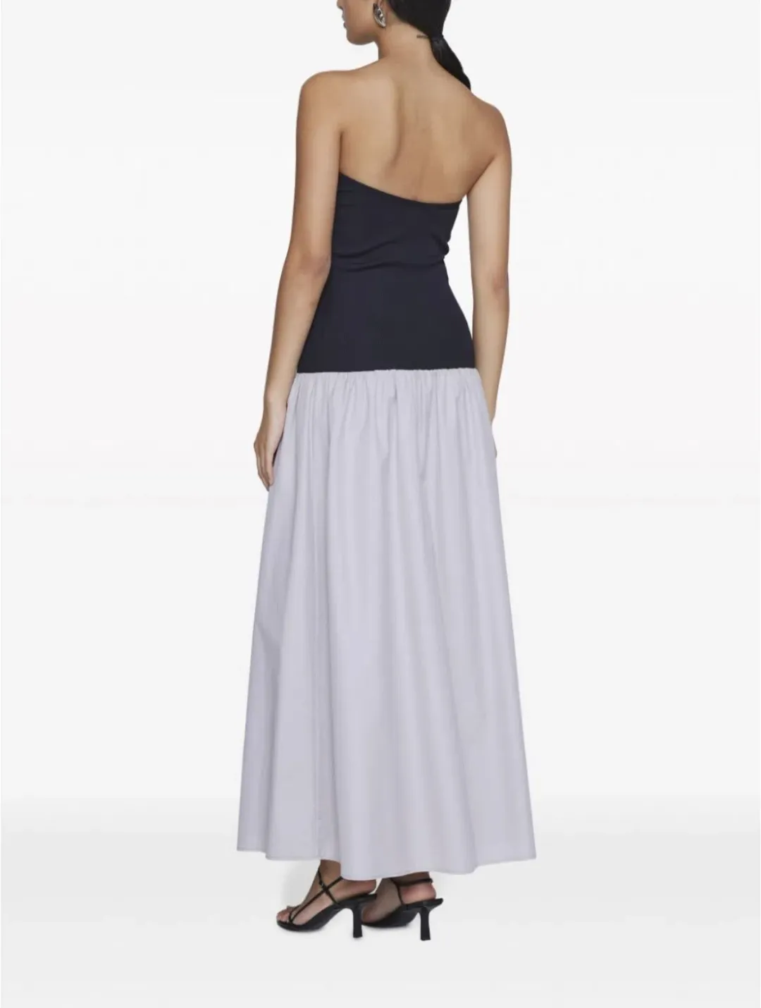 Anna Quan Amyra Strapless Midi Dress Grey Dove Size 10 for rent on The Volte - main image