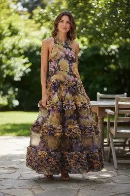 Zimmermann LUNA RUFFLE MAXI DRESS, Size 0P/ AU 6 for rent on The Volte - image 1