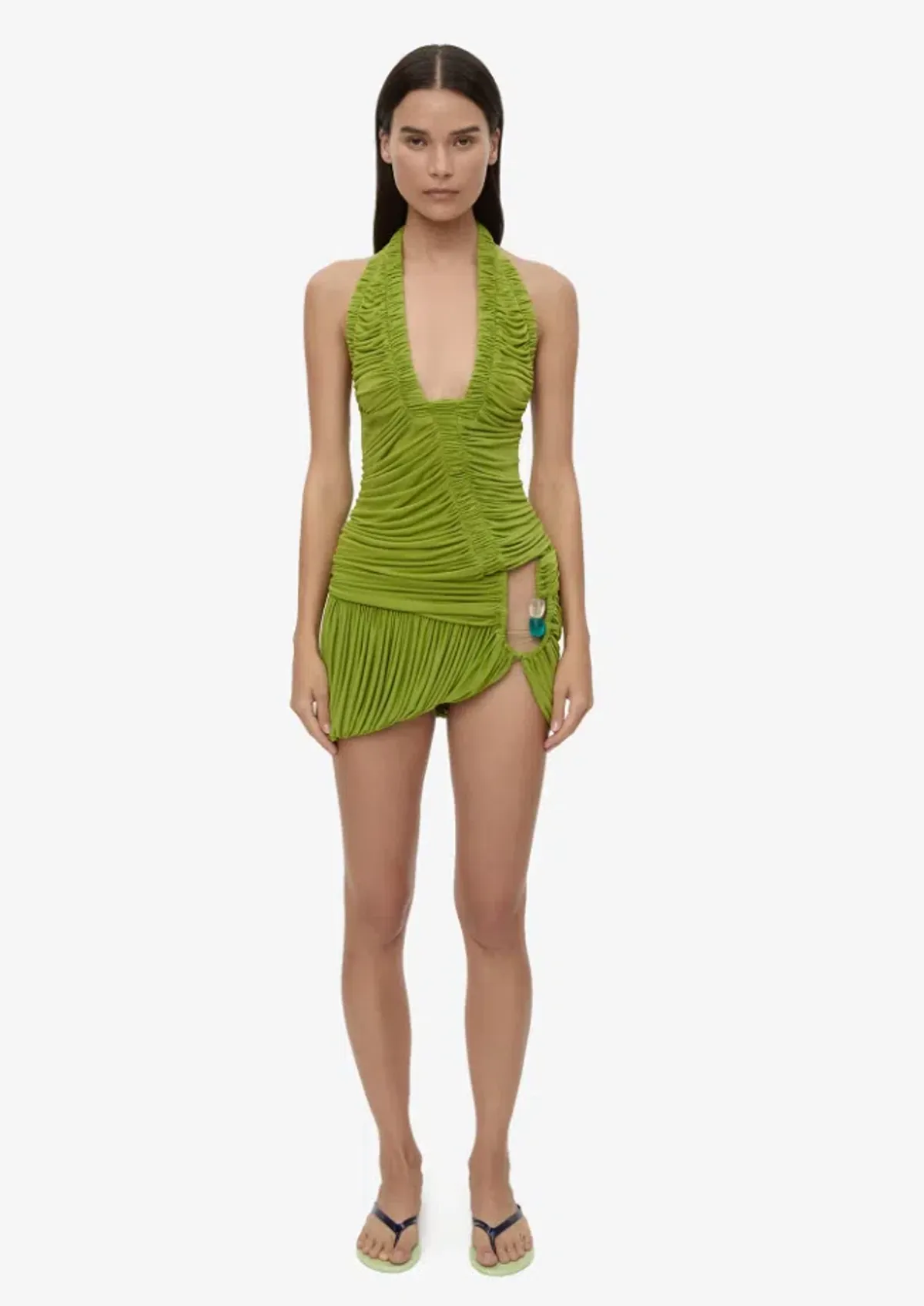 Christopher Esber Beach Glass Bubble Mini Dress dyspsis green Size 8 - Image 1