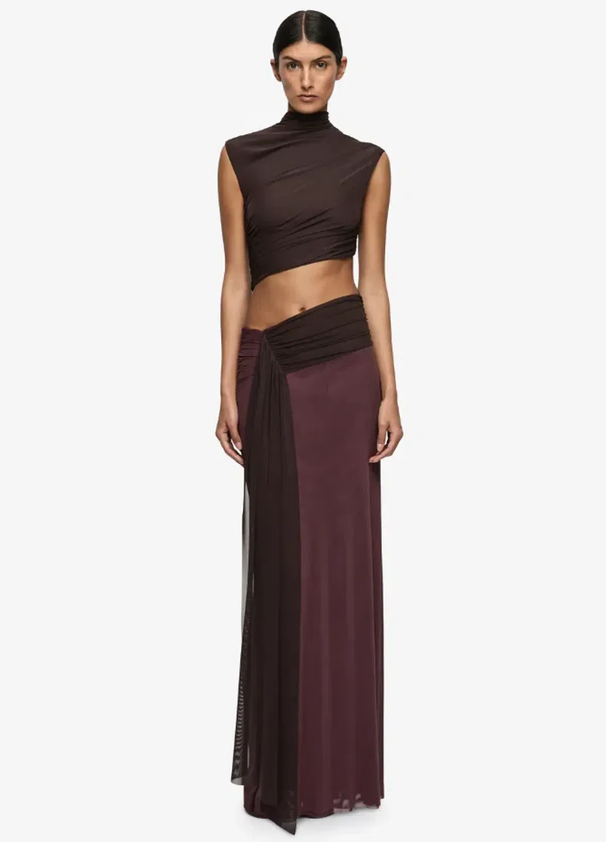 Bec & Bridge CONNI MAXI DRESS AUBERGINE/DARK CHOC Size 12 - Image 1