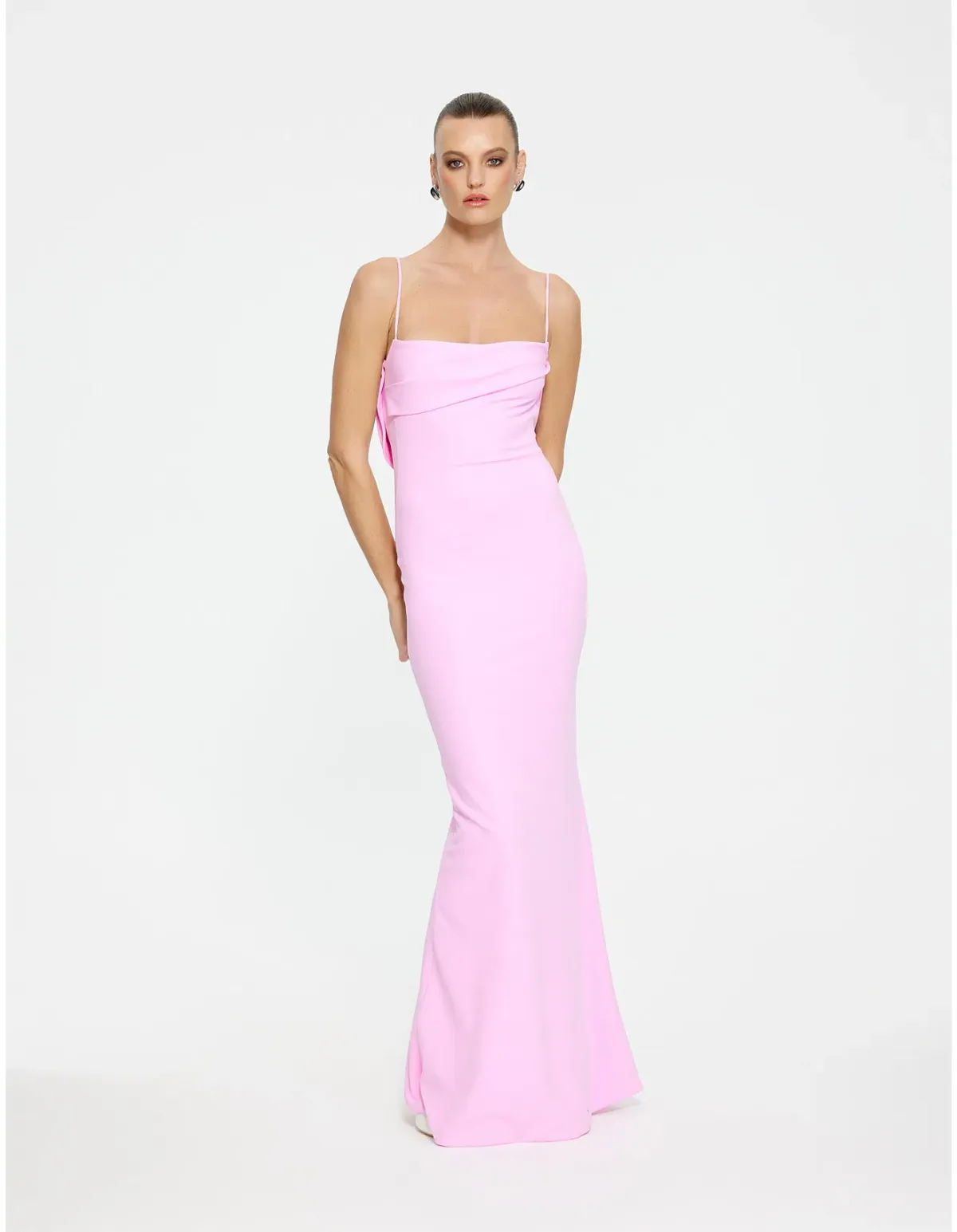 Effie Kats - Havilland Low Back Floor Length Gown "Taffy Pink" Size S - Image 1