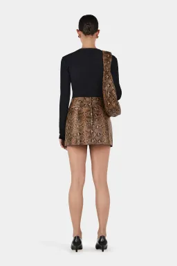 Hansen + Gretel Dixie Brown Python Leather Skirt for rent on The Volte - image 2