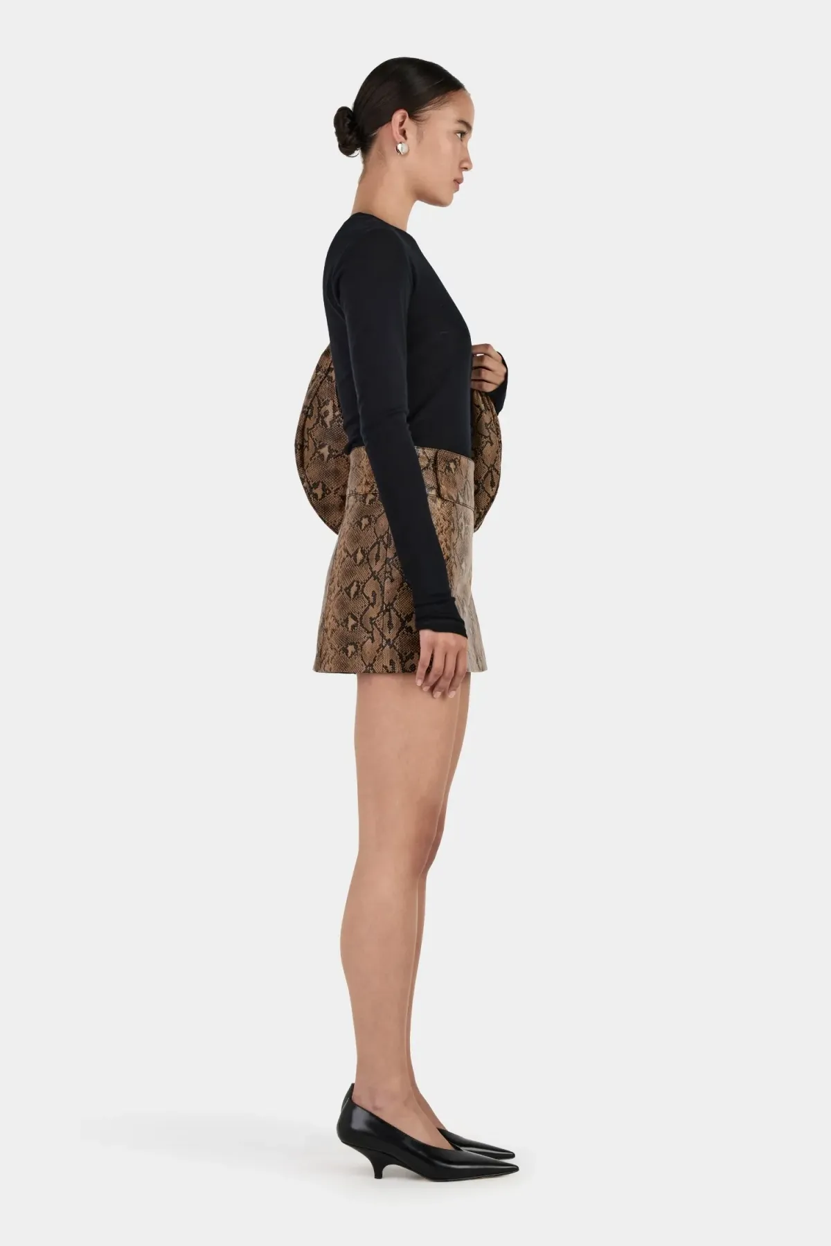 Hansen + Gretel Dixie Brown Python Leather Skirt - Image 4