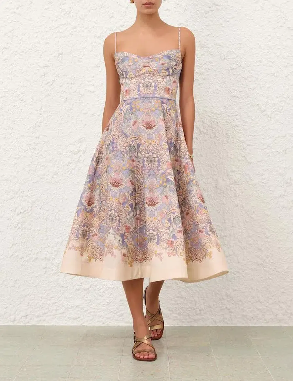 🌸💙 New ZIMMERMAN Rebellion Tuck Summer Midi Dress – Blue Floral – Size 10 AU (sz 1) 🌸 - Image 6