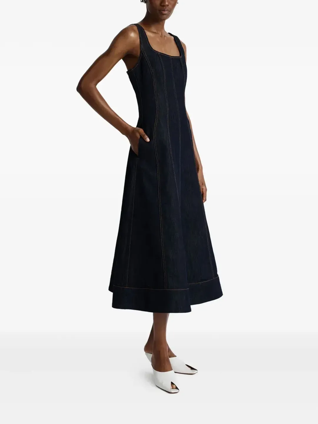 ANNA QUAN Justice Dress Dark Indigo Denim Size 8 AU for rent on The Volte - main image