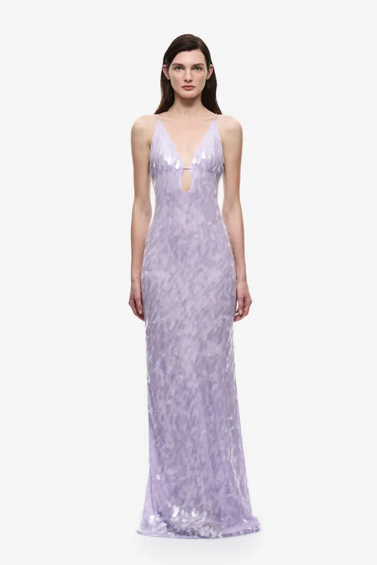 Misha Sapphire Sequin Maxi Dress Lilac Size S - Image 1