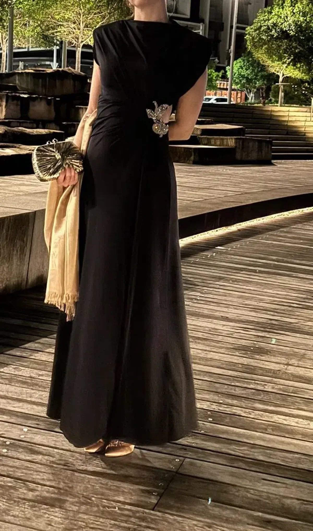 Rachel Gilbert Rico Maxi Gown Black Size 10 - Image 5