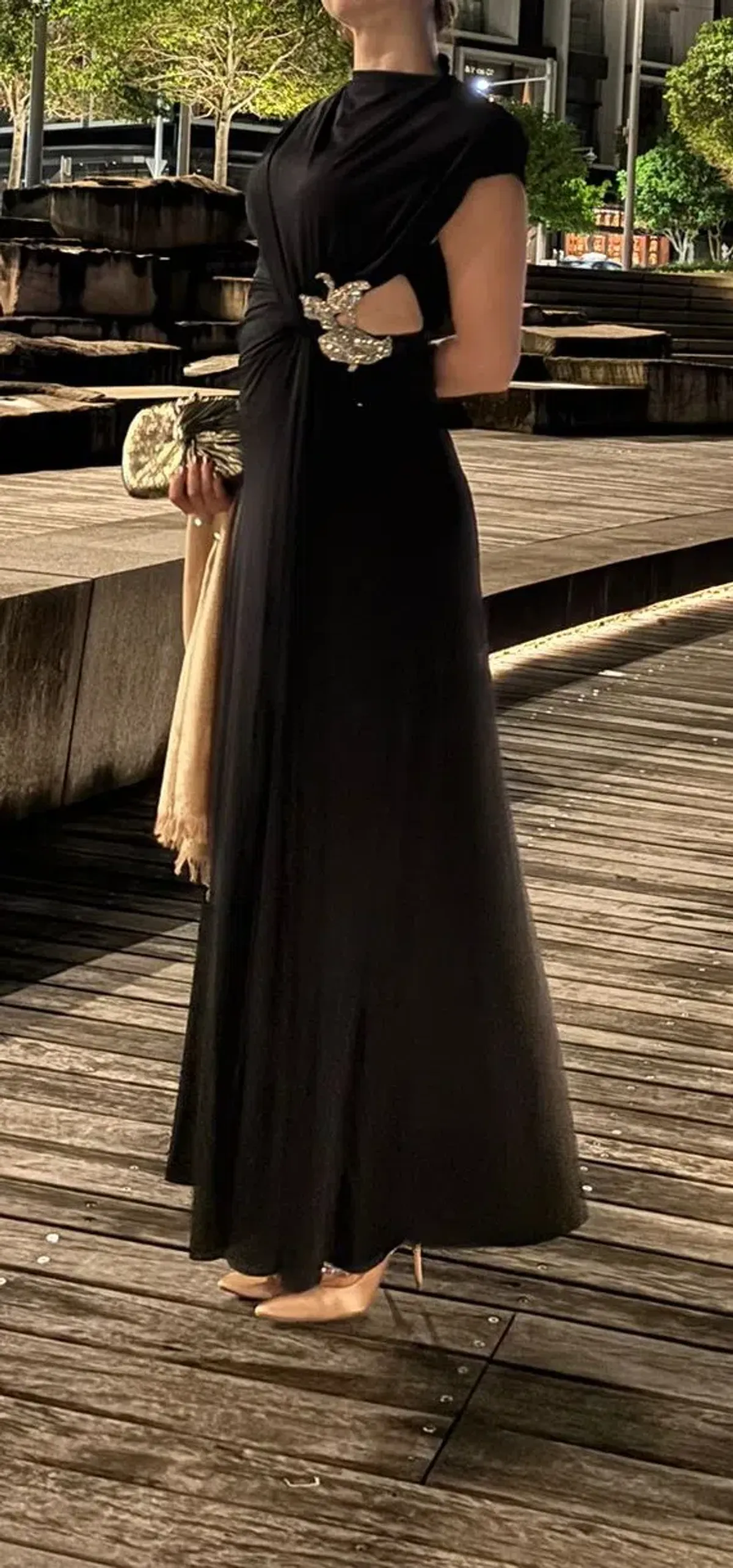 Rachel Gilbert Rico Maxi Gown Black Size 10 - Image 4