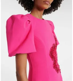 Rebecca Vallance Layana Puff Sleeve Midi Dress in Pink Size 10 for rent on The Volte - image 3