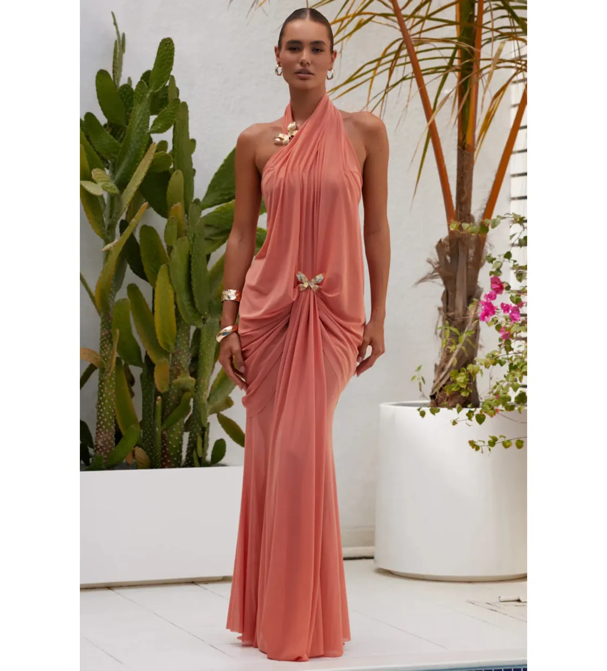 Abyss by Abby Debut Maxi Dress in Coral Size M/AU10 - Image 1