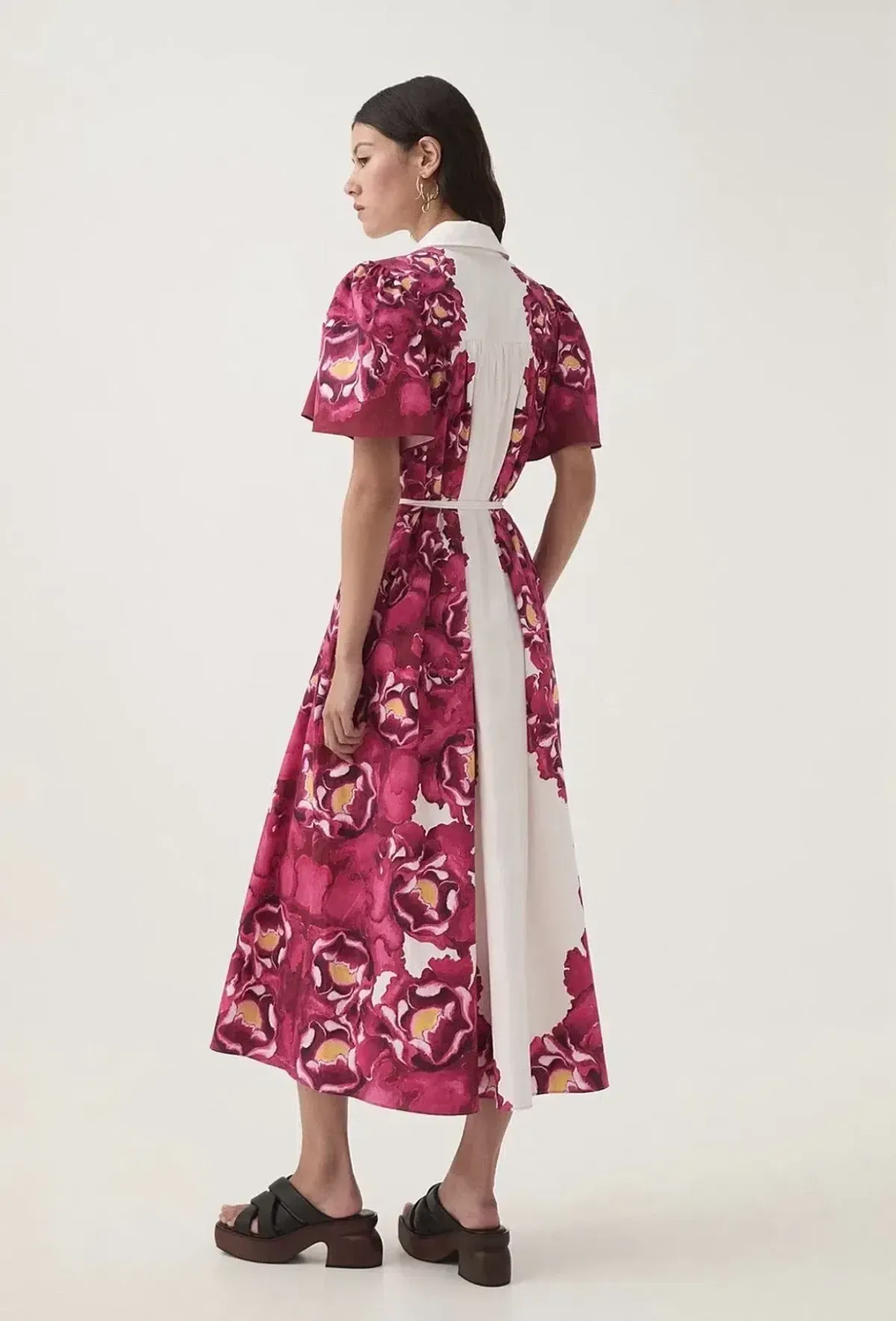 AJE Fernanda Midi Dress in Bold Blooming Pink Floral - Size 6 AU (fits size 8-10 AU) - Image 3