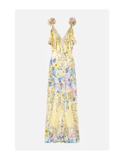 CAMILLA V NECK BIAS SLIP DRESS WITH BACK FRILL for rent on The Volte - image 2