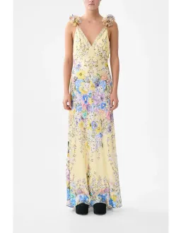 CAMILLA V NECK BIAS SLIP DRESS WITH BACK FRILL for rent on The Volte - image 7