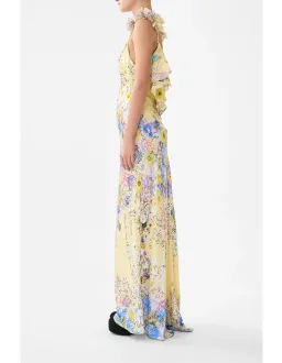 CAMILLA V NECK BIAS SLIP DRESS WITH BACK FRILL for rent on The Volte - image 6
